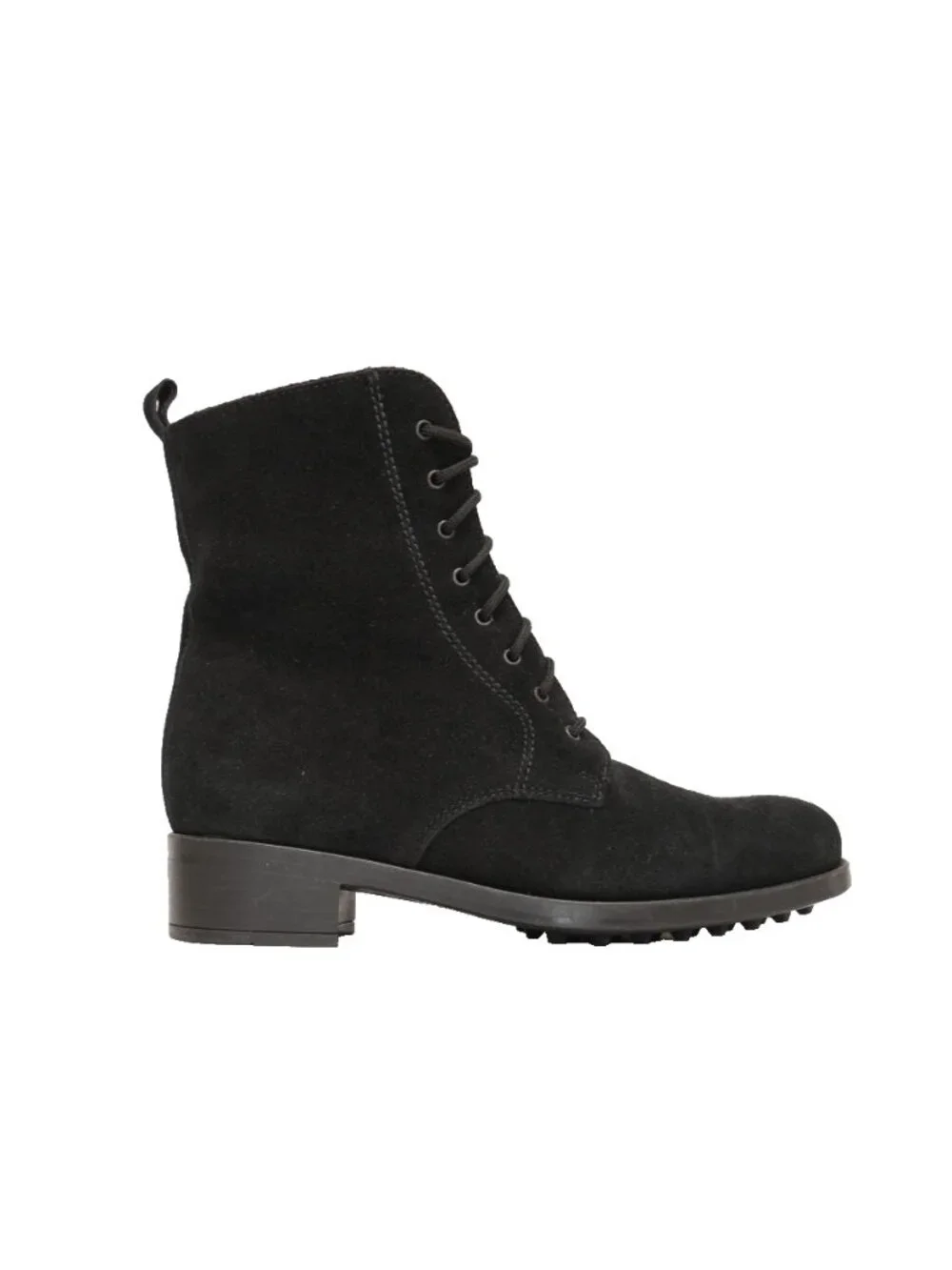 New! La Canadienne 8.5 Spidey Suede Boot Waterproof Lace-up Black Ankle DD546